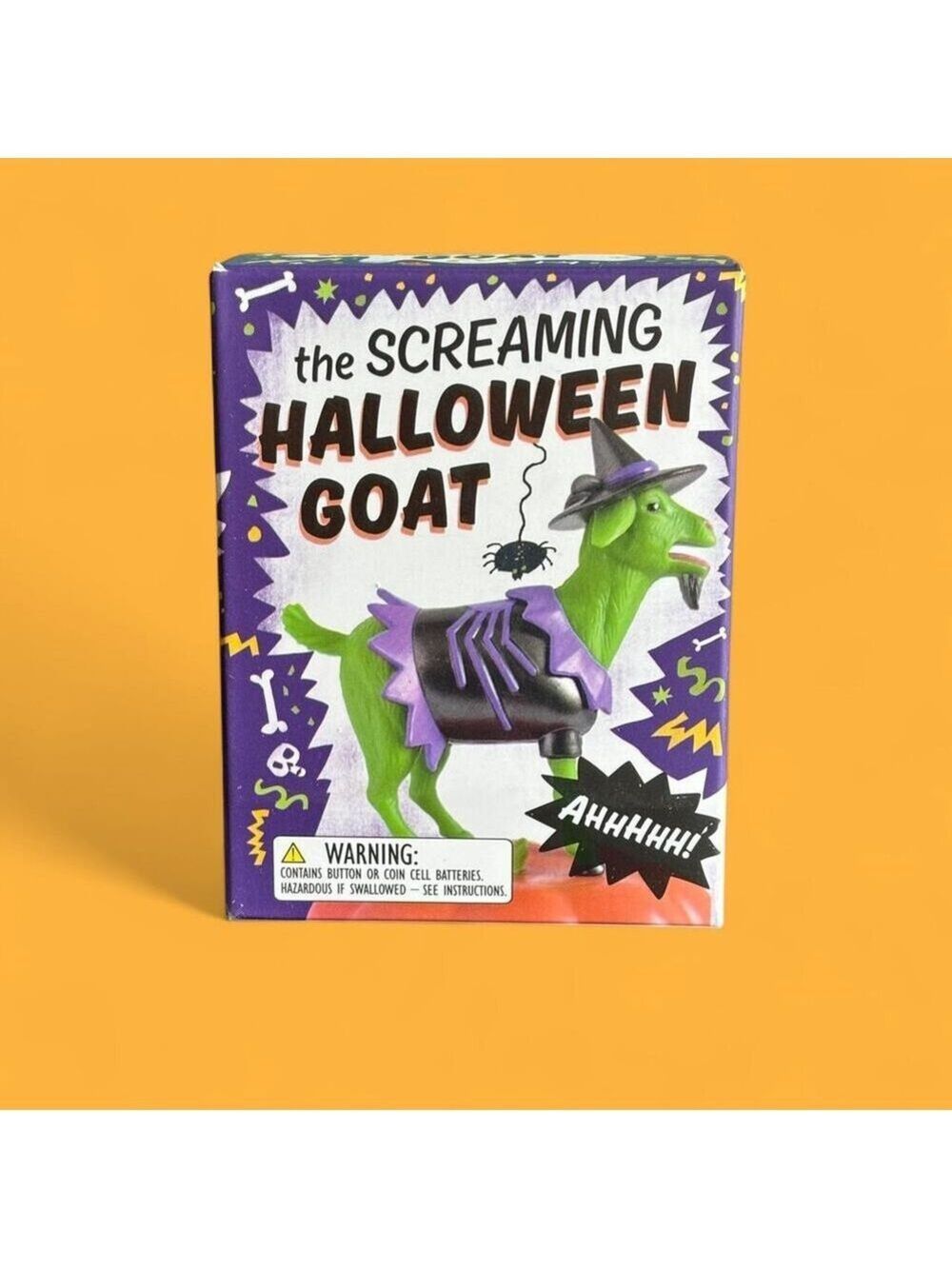 The Screaming Halloween Goat Kids Toy - Green & Purple